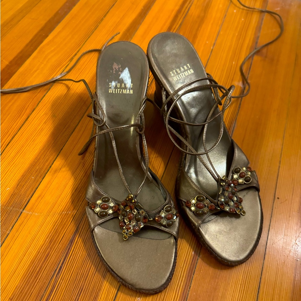 Vintage Stuart Weitzman wrap sandals